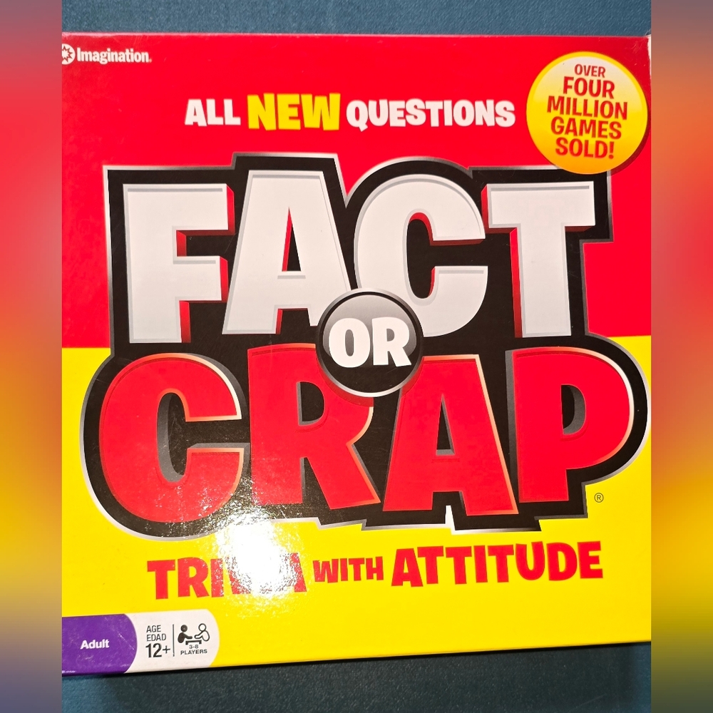 Fact or Crap Trivia Game - Red & Yellow Spin Master New